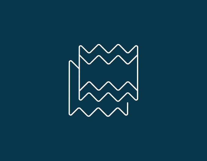 Abstract white line pattern with zigzag shapes on a dark blue background