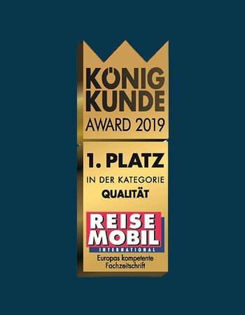 Gold award “König Kunde Award 2019”, 1st place for quality from Reisemobil International