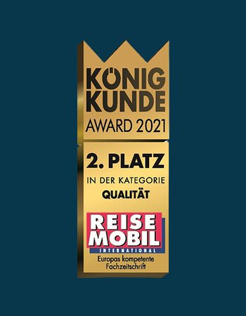 Gold Award “König Kunde Award 2021”, 2nd place in the quality category by Reisemobil International