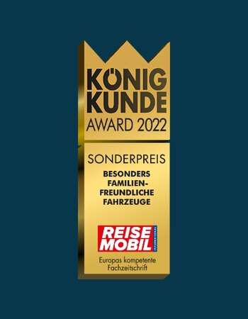 Gold award “König Kunde Award 2022” special prize for particularly family-friendly vehicles