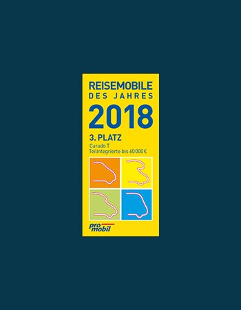 Awarded “Motorhomes of the Year 2018” – 3rd place for the Carado T semi-integrated motorhome up to €60,000