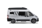 Carado camper van in side view with black pop-up roof and sliding door