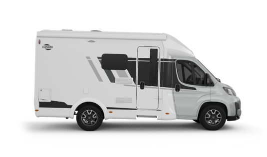 Carado motorhome, right-side view on a white background