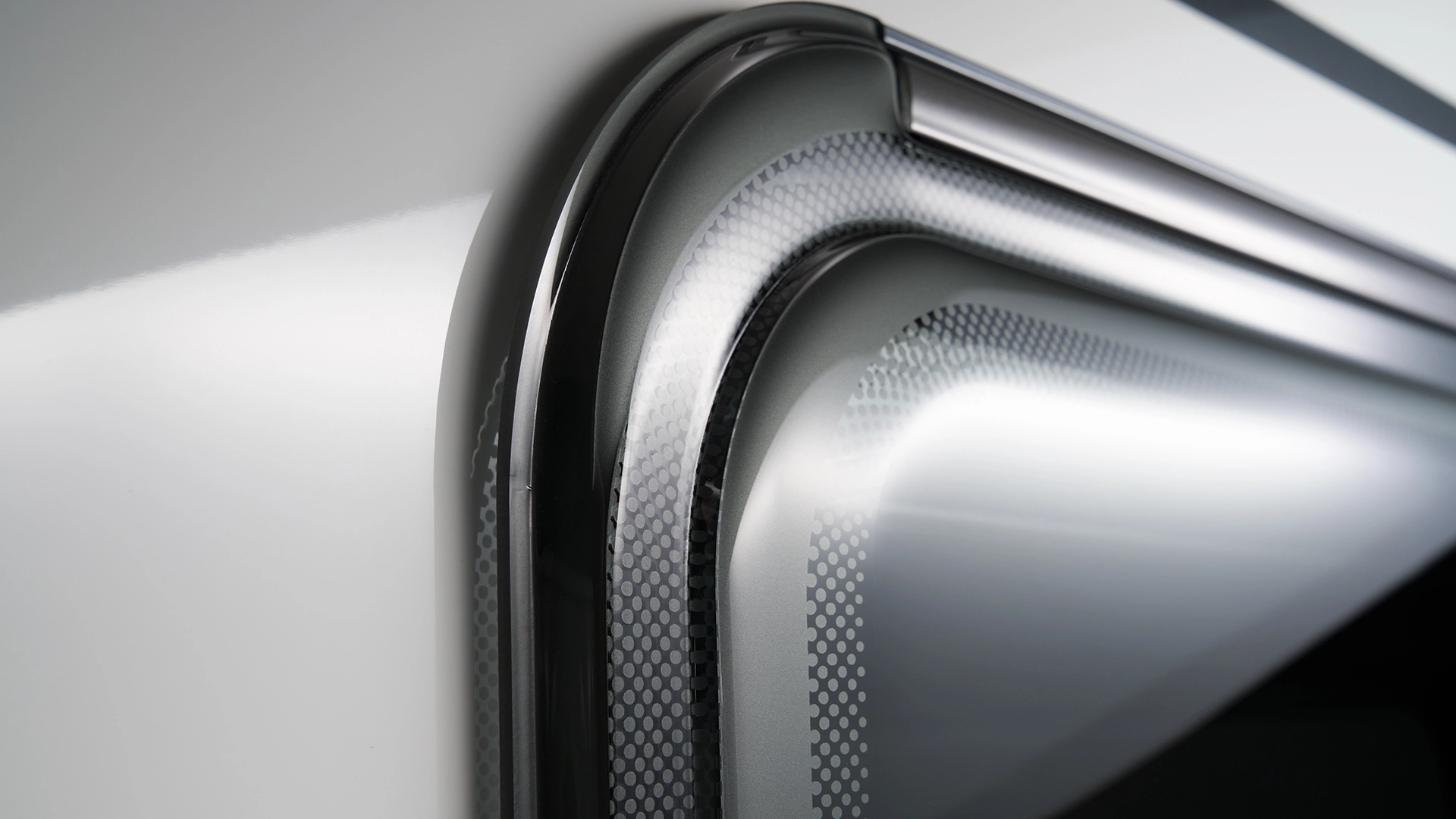 Detailed view of the window frame on the Eriba Feeling