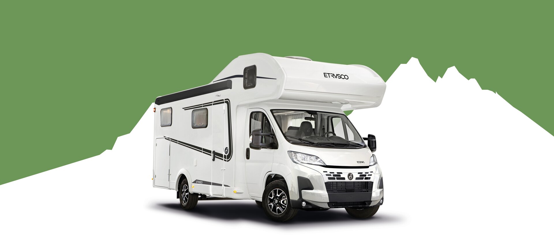 Etrusco A 7300 DB – Spacious alcove motorhome on Fiat basis for family trips and camping.