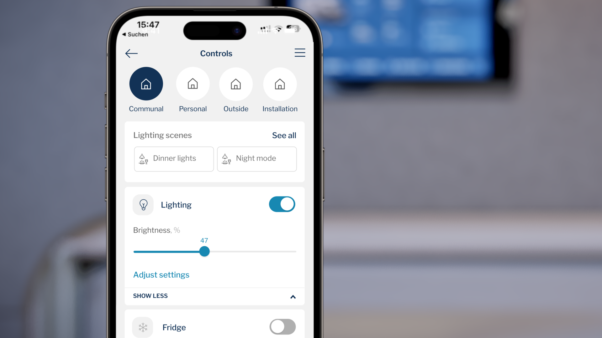 The HYMER Connect app displays vehicle information and provides adjustment options on the smartphone.